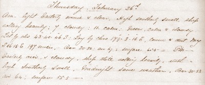 The first 26 February 1880 journal entry